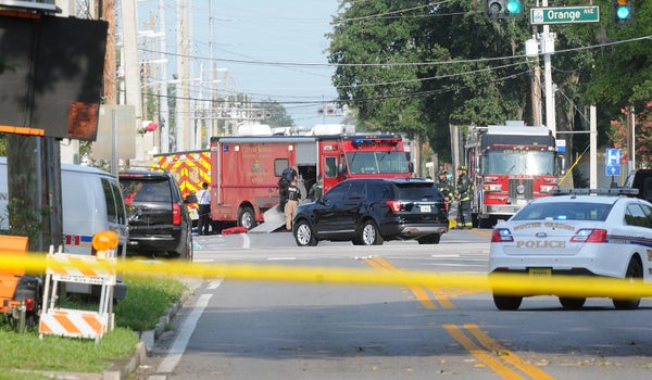 Members of the Orlando City Fire Rescue seen around Pulse nightclub after a fatal shooting and hostage situation on June 12, 