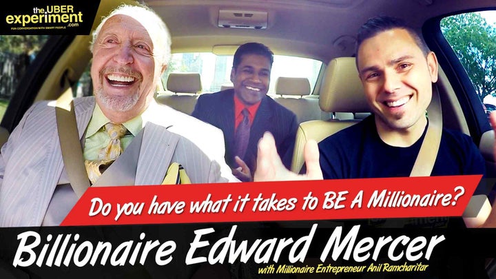 Screen-grab courtesy of The Uber Experiment Business Comedy Reality Show. Billionaire Ed Mercer (left), Business Partner Anil Ramcharitar (center), Marcin Migdal