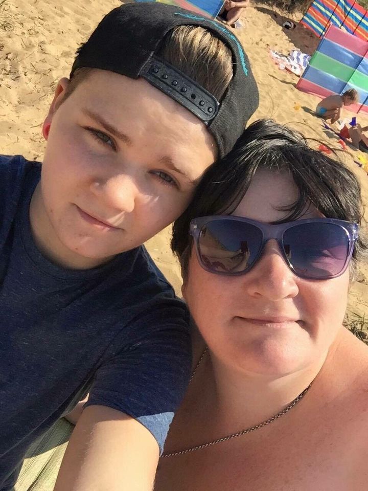 Ellis with his mum Tracy Saggers in a recent photo