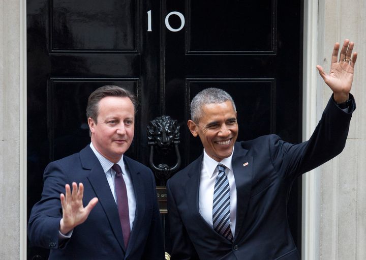 David Cameron and Barack Obama outside No.10 in April