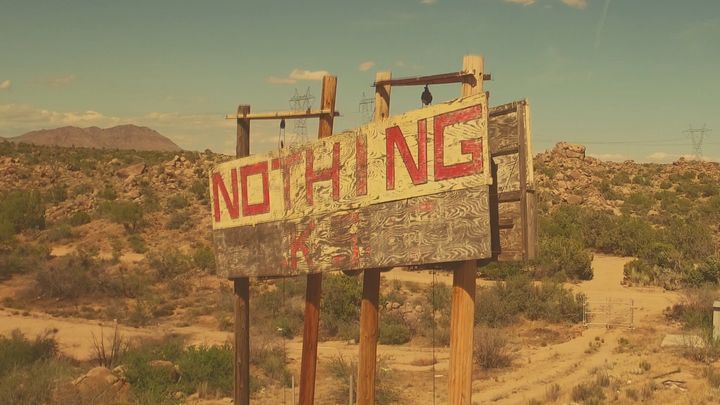 A sign in Nothing, Arizona advertises what you are likely to find in that town.