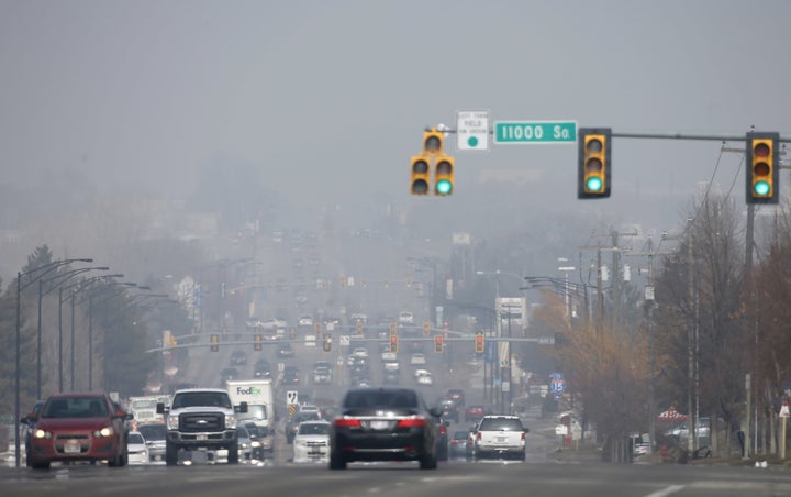 Smog in Sandy, Utah, during a period of particularly bad air pollution in February.