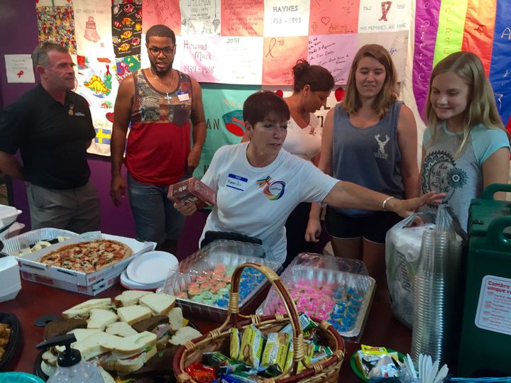 Volunteers at the LGBT Center of Central Florida wait with food for anyone that needs it. The community hub has transformed into a crisis center, offering supplies and counseling for anyone who needs them.