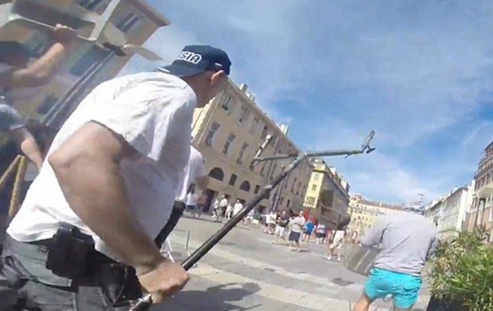 <strong>Russian hooligans have released GoPro footage of them chasing down English supporters</strong>