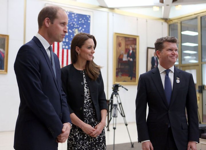 The couple with Matthew Barzun, US Ambassador to London