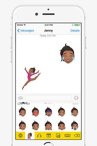 Gabbymoji allows users to send Douglas-inspired images, GIFs, personalized memes and videos.