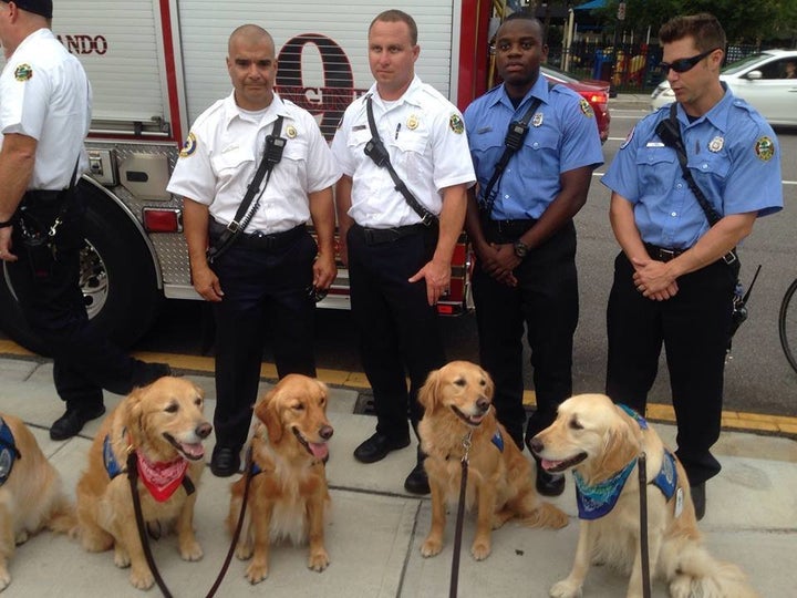 The dogs visit the Orlando PD.