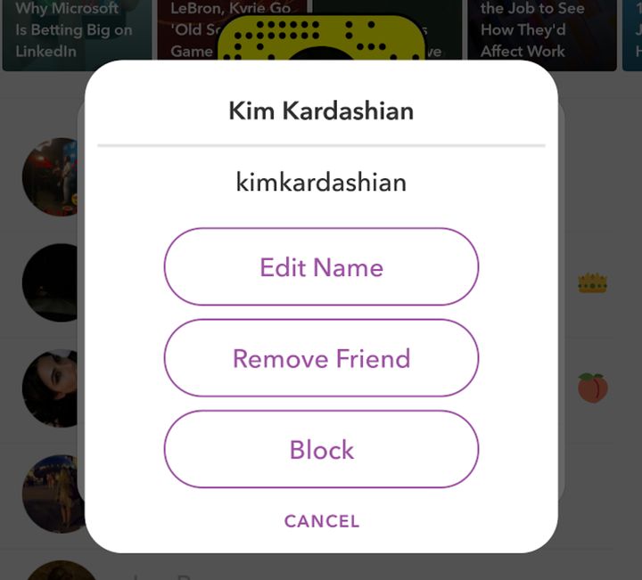 There's no way to report users in Snapchat.