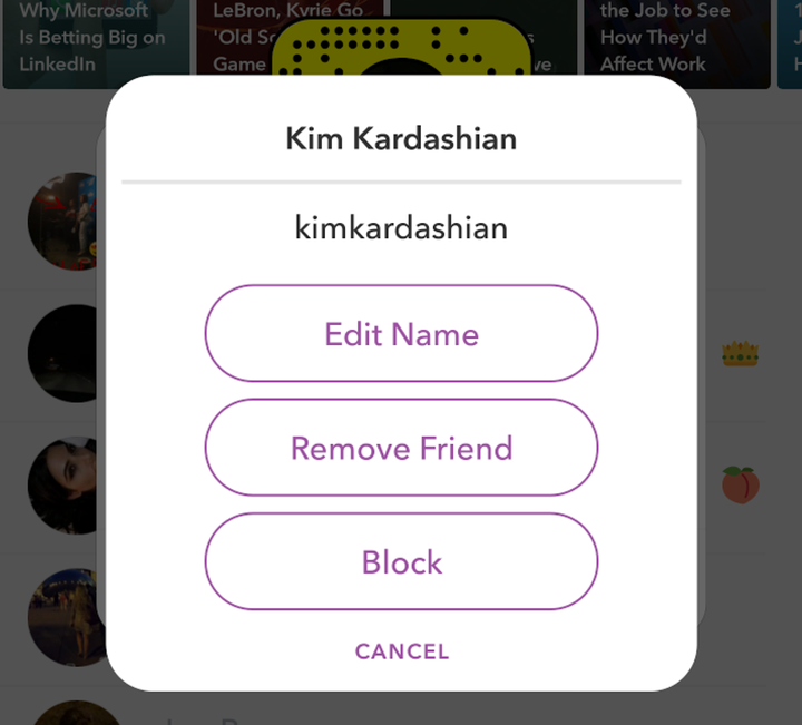 There's no way to report users in Snapchat.