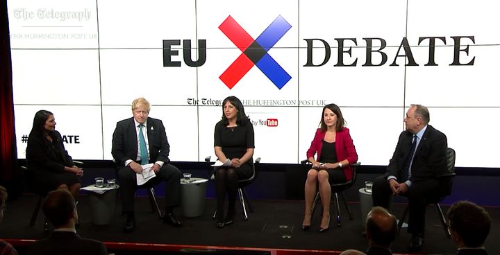 <strong>Tuesday's panel featured Liz Kendall, Priti Patel and Alex Salmond in addition to Johnson</strong>