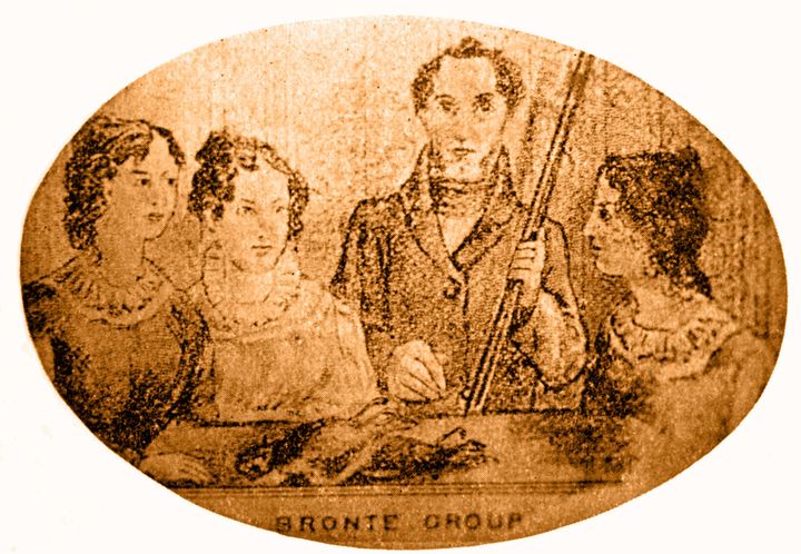 Charlotte, Emily and Anne Brontë with their brother, Branwell.