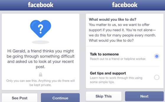 Facebook Suicide Prevention Tool 