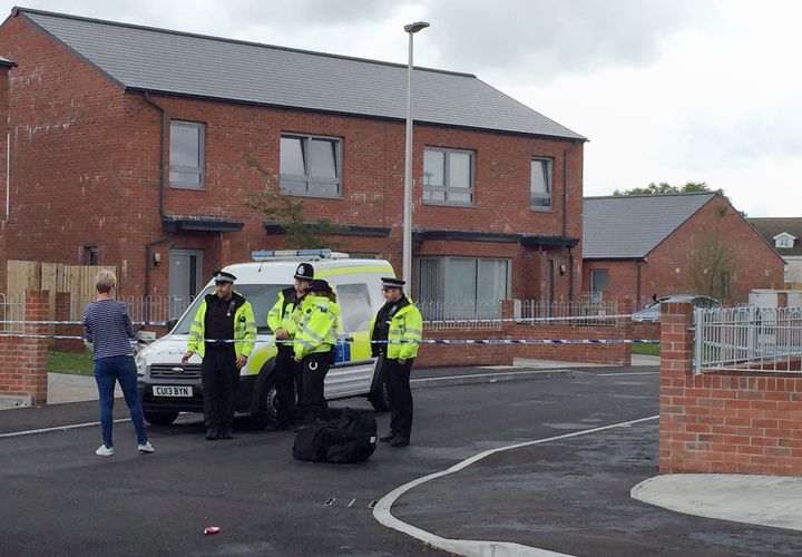 Police in Maes y Bwlch, Llanelli, where a man died following an incident involving a Taser on Tuesday evening.