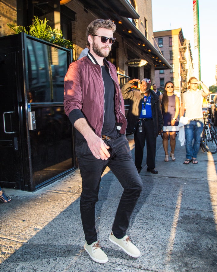 Liam Hemsworth is seen leaving SoHo House on June 14, 2016, in New York.