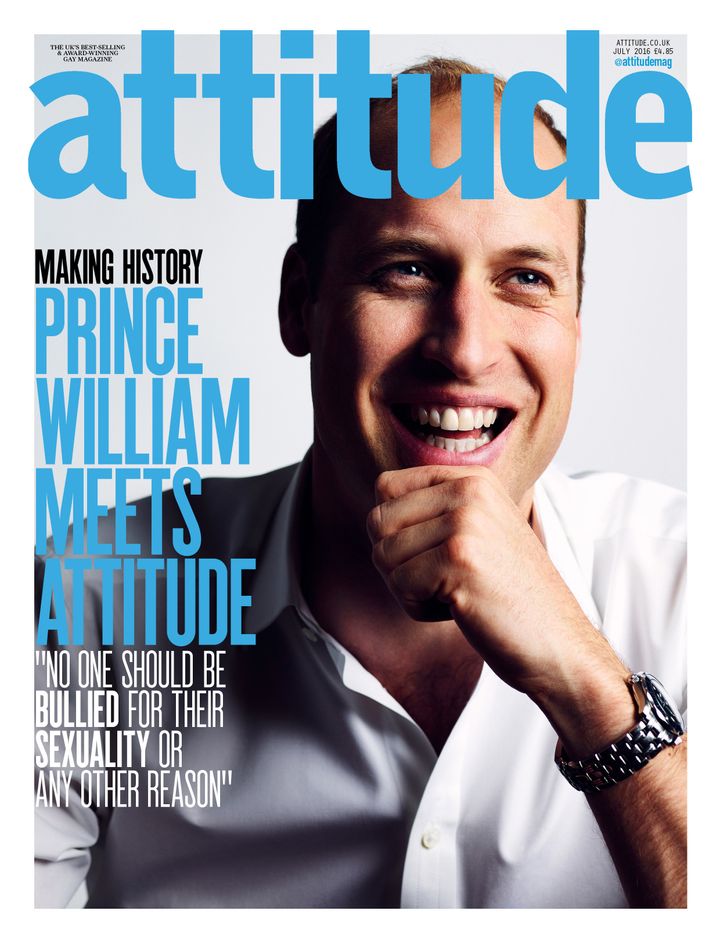 Prince William on the cover of Attitude magazine. 