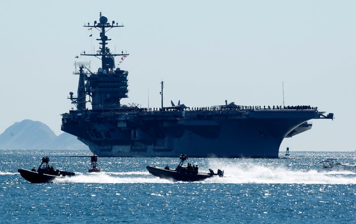 A file photo of the USS John C. Stennis, which is currently patrolling the Western Pacific. 