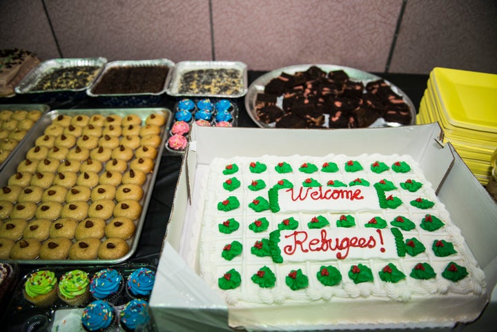 Volunteers threw a welcome event for the newly-resettled Syrians in New Jersey in December.