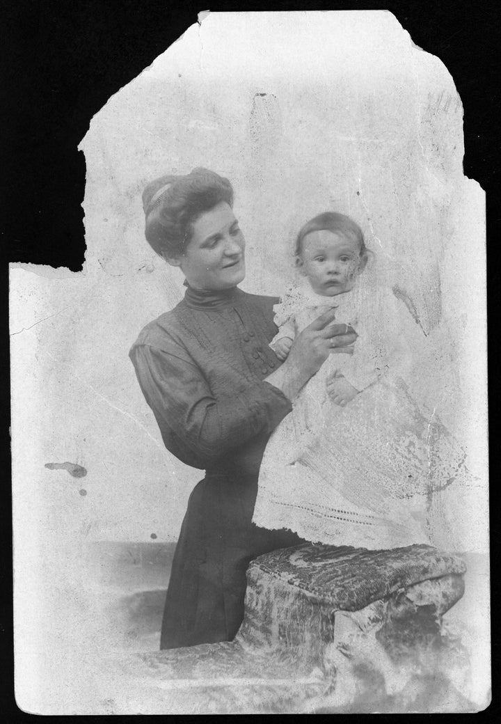 Sarah Burinescu with one of her five babies, ca. 1915.