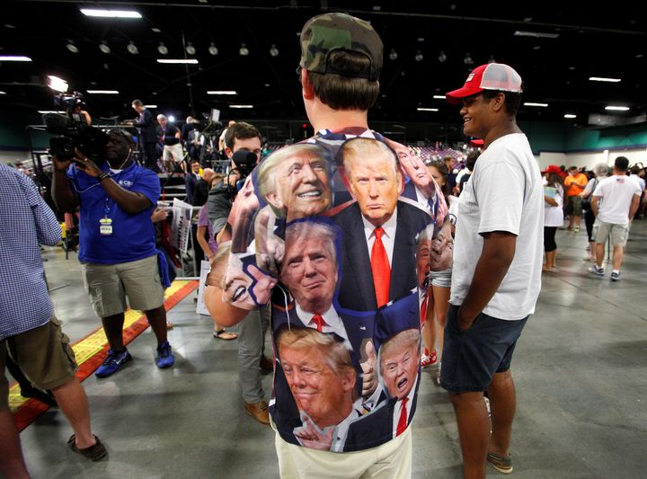 Donald Trump supporters in North Carolina on Tuesday. Trump's foreign policy statements have been roundly criticized by politicians and experts, but they may play well in parts of America.