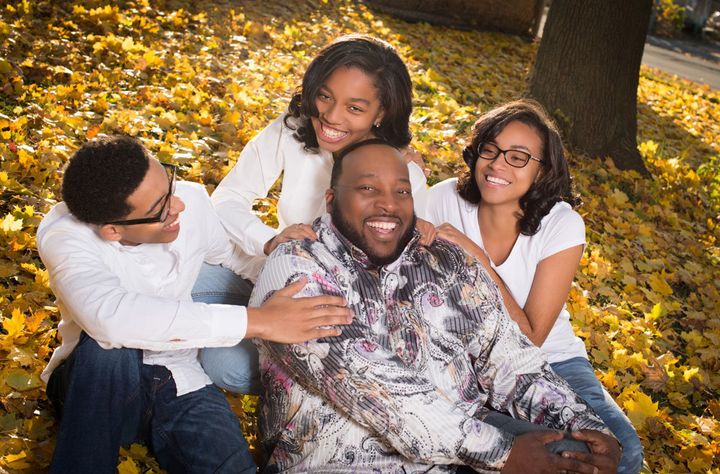 Marvin Sapp with his children, Marvin Jr., MiKaila, and Madisson.