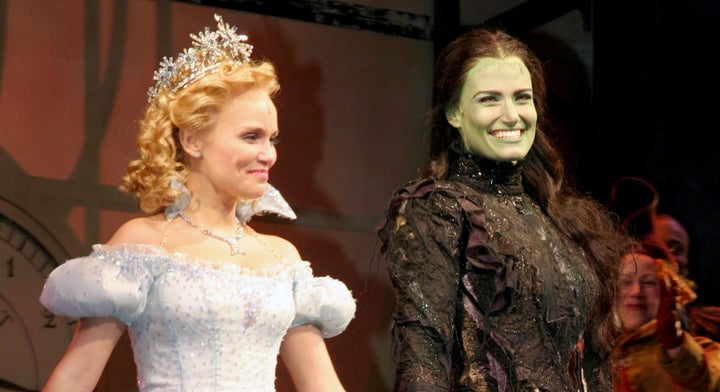 Kristin Chenoweth and Idina Menzel at "Wicked" curtain call. 