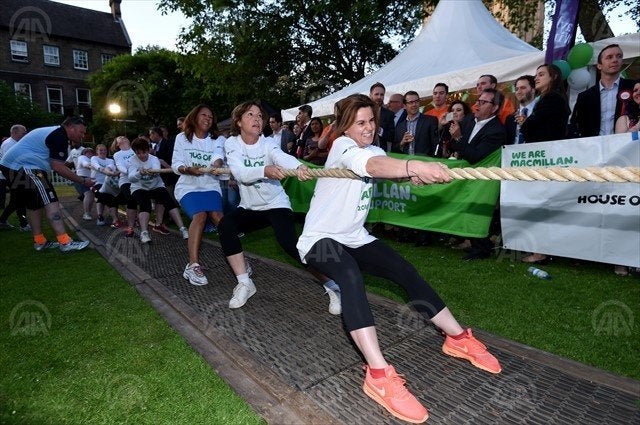 Cox was the lead women's puller in the annual charity fundraising "Tug of War" competition between Britain’s lower and upper houses of parliament last week.