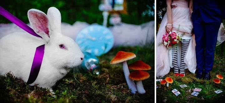 Bobo the bunny made a cameo in the couple's shoot. 