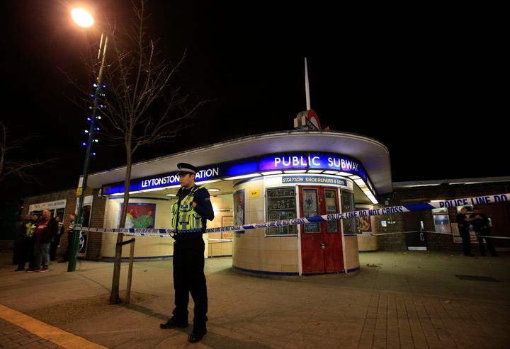 Police cordon off Leytonstone Underground Station following the stabbing 