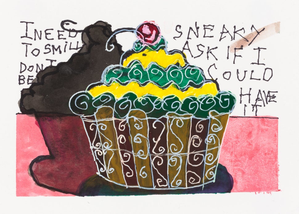 "Untitled" by Camille Holvoet, circa 2016, Creativity Explored Licensing, LLC, mixed media on paper, 6 x 8 inches.