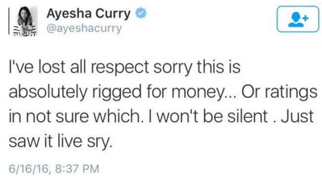 Ayesha joins the NBA conspiracy theorist community.