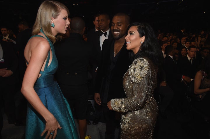 Taylor Swift with Kim Kardashian and Kanye West