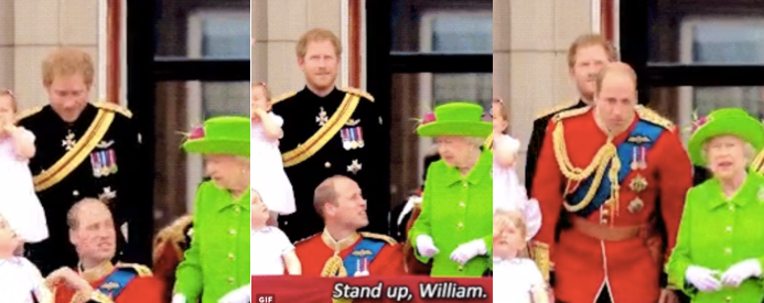 Footage captures perfectly the moment Prince William gets checked by his grand-mama, Queen Elizabeth II, during las