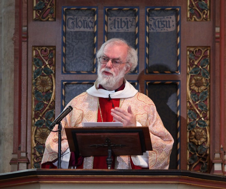 <strong>Dr Rowan Williams (pictured while Archbishop) dismissed the idea Britain was 'full'</strong>