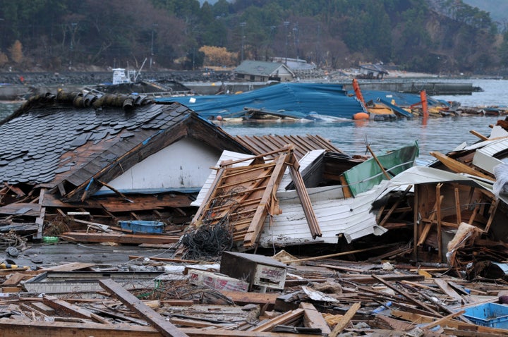 The destruction caused by the earthquake and tsunami in Tohoku five years ago.