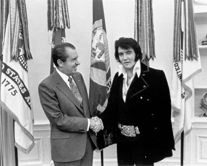 The photographic souvenir of Richard Nixon's meeting with Elvis Presley remains the most requested slice of history in the US National Archives