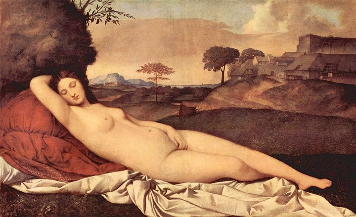 FIGURE 1-4. Giorgione, Sleeping Venus, ca. 1508. GemÃ¤ldegalerie Alte Meister, Dresden, Germany.