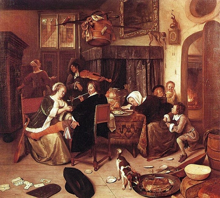 FIGURE 1-8. Jan Steen, The Dissolute Household, ca. 1668. Wellington Museum, London.