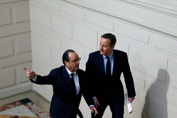 French President Francois Hollande and Britain's Prime Minister David Cameron
