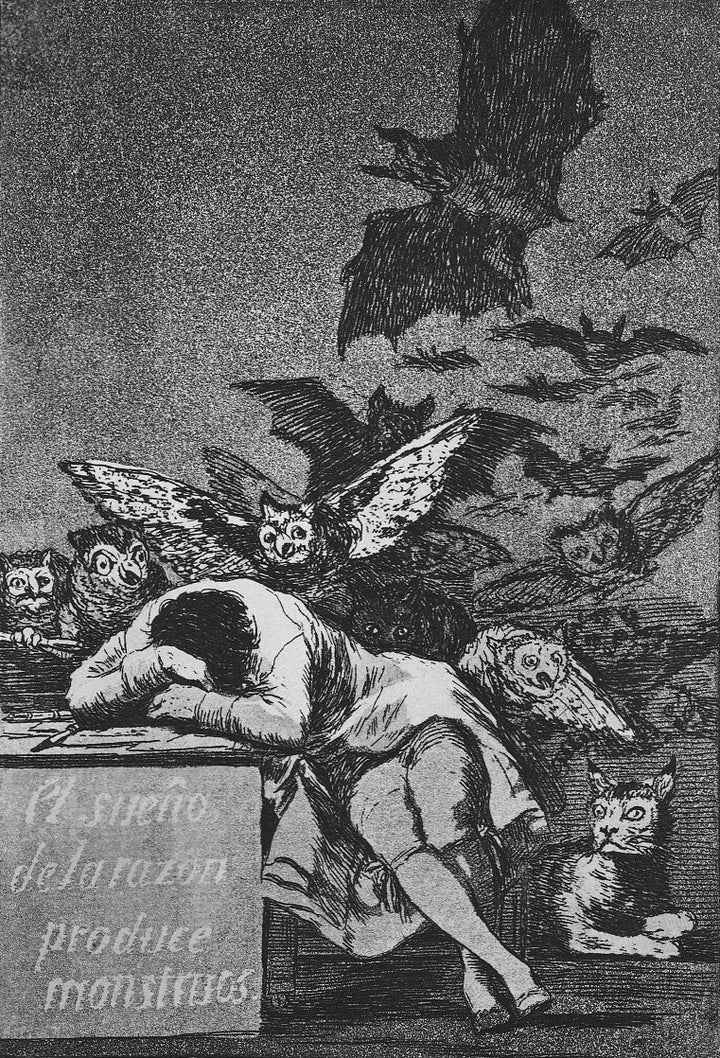 FIGURE 1-15. Francisco Jose de Goya, The Sleep of Reason Produces Monsters, #43, 1799. From Los Caprichos.