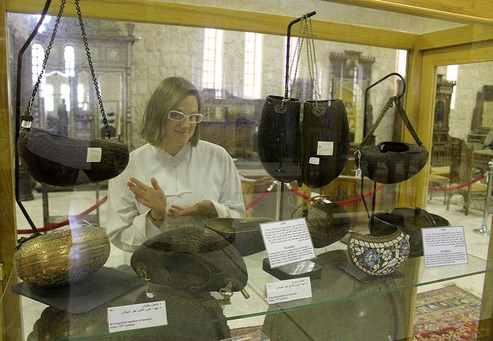 Dervish begging bowls at the Sheikh Faisal Bin Qassim Al Thani Museum
