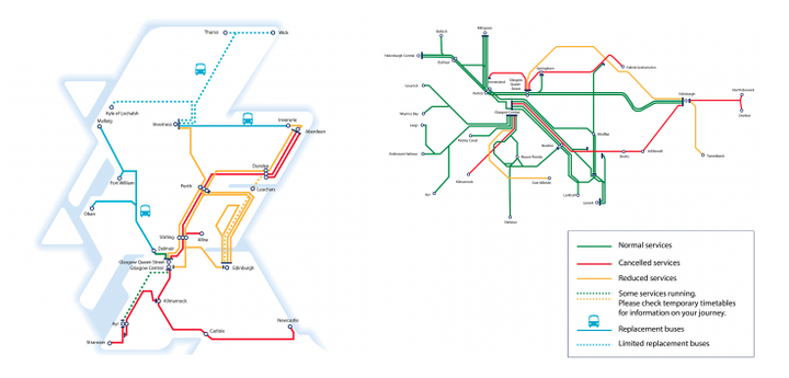 ScotRail has published details of how its services are affected.