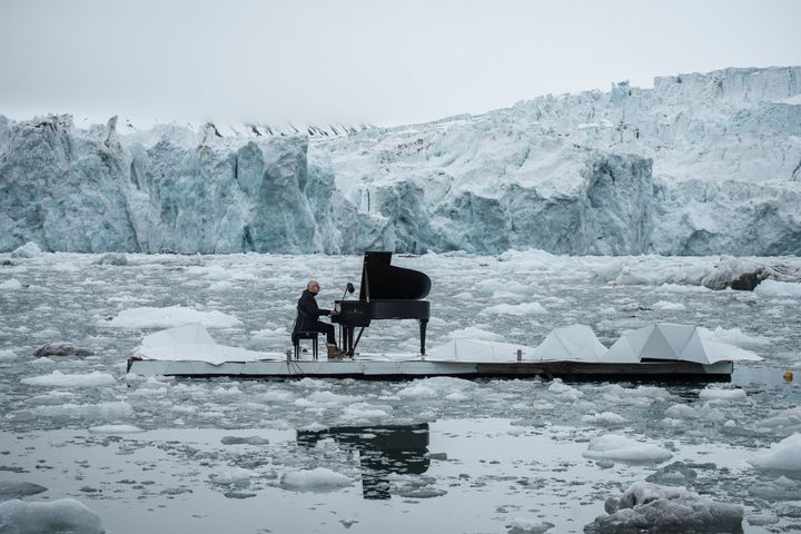 Italian pianist Ludovico Einaudi played as icebergs crumbled