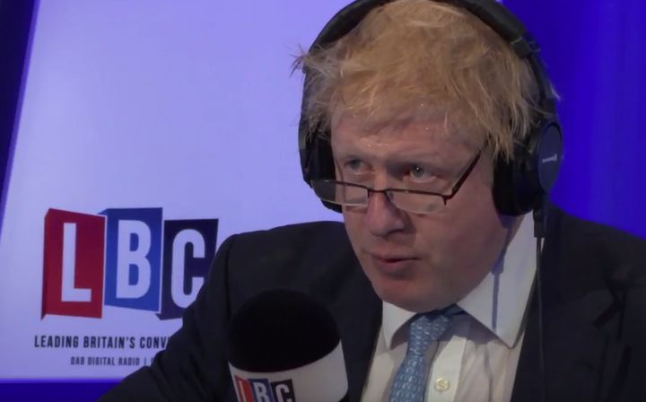 Boris Johnson on LBC: "I don't think it's going to happen."