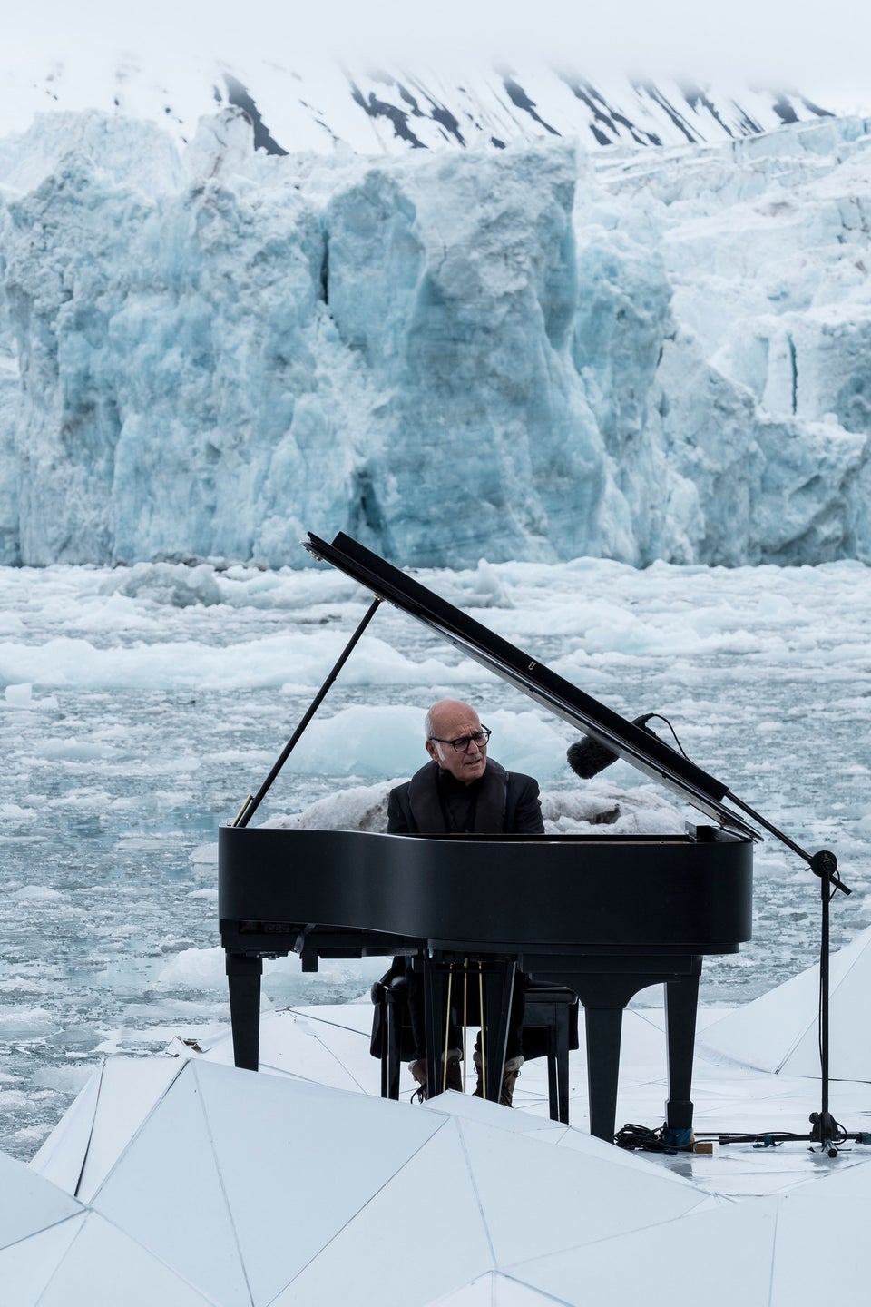 ludovico einaudi orchestrates floating performance in the arctic