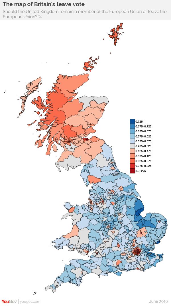 EU Referendum Map Shows How Brexit Different Parts Of The UK Are ...