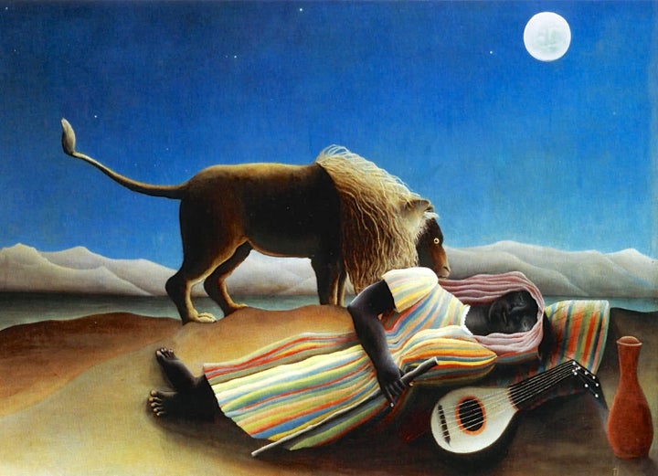 FIGURE 1-17. A, Henri Rousseau, The Dream, 1910. Museum of Modern Art, New York. B, Henri Rousseau, The Sleeping Gypsy, 1897. Museum of Modern Art, New York.