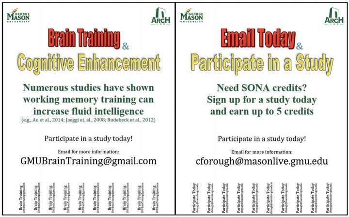 Two different flyers used to recruit study participants.