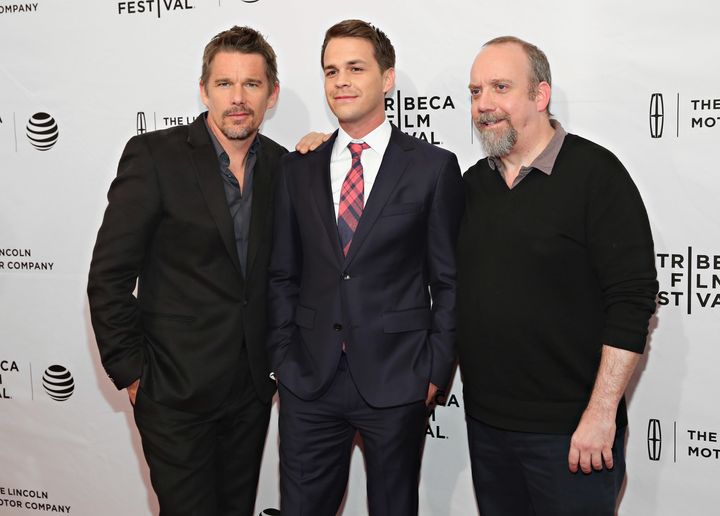 Ethan Hawke, Johnny Simmons and Paul Giamatti attend the Tribeca Film Festival premiere of "The Phenom."