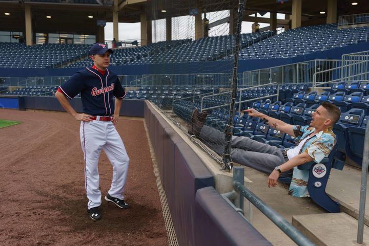 Johnny Simmons and Ethan Hawke in "The Phenom."
