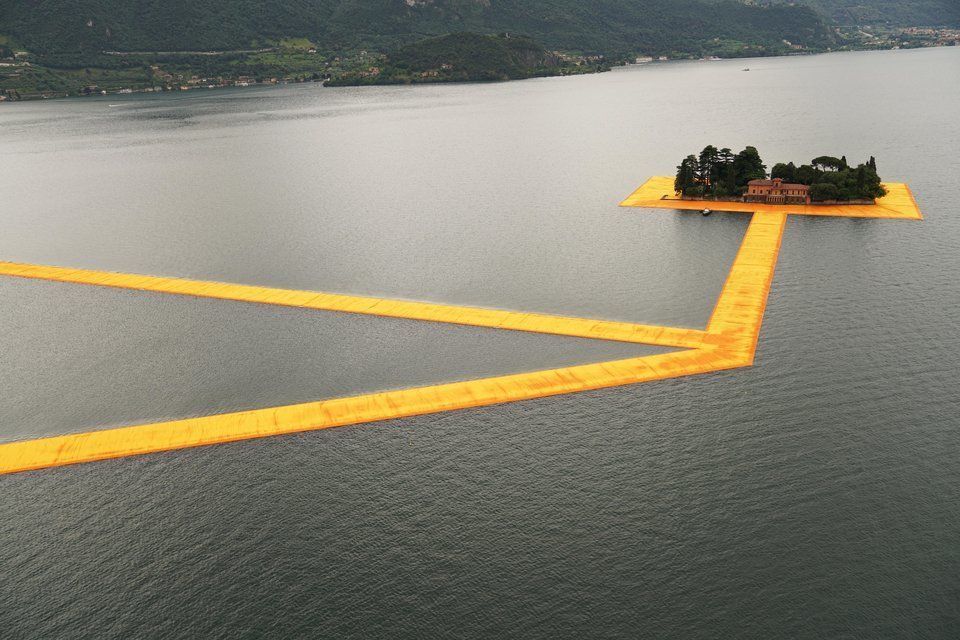 The Floating Piers, Lake Iseo, Italy, 2014-2016.